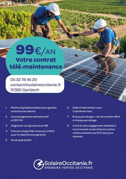 ENTRETIEN ET MAINTENANCE PHOTOVOLTAÏQUE À TOULOUSE ET EN OCCITANIE