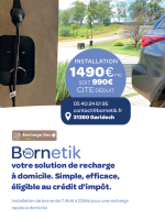 Installateur de borne de recharge de voiture électrique Haute-Garonne 31 Bornetik